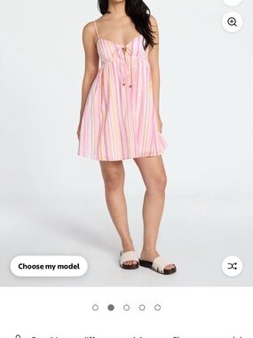 No Boundaries Pink, Orange & Cream Striped Mini Dress